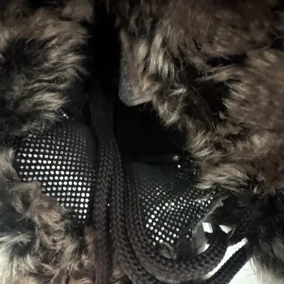 Columbia Waterproof Omni-Grip Tall Black Faux Fur Lace Up Winter Snow Boots 8.5 - Picture 9 of 9